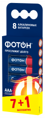 Элемент питания ФОТОН LR03 BP8 (7+1). Купить батарейки ААА оптом