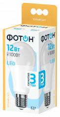 Лампа светодиодная ФОТОН LED A60 12W E27 3000K. Купить светодиодные (LED) лампы оптом по выгодной цене