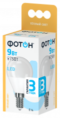 Лампа светодиодная ФОТОН LED P45  9W E14 3000K. Купить светодиодные (LED) лампы оптом по выгодной цене
