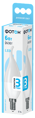 Лампа светодиодная ФОТОН LED BXS35 6W E14 4000K, слайд 1