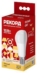 Лампа светодиодная РЕКОРД LED А60-U 15W Е27 3000К. Купить светодиодные (LED) лампы оптом по выгодной цене