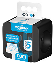 Разветвитель электрический (четверник, куб) "ФОТОН" АМ 16-4, 16А, черный. Купить сетевые разветвители оптом