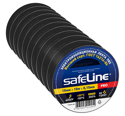 Изолента Safeline 15/10 черный. Изолента ПВХ оптом от производителя по выгодной цене, слайд 2