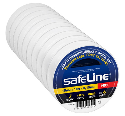 Изолента Safeline 15/10 белый. Изолента ПВХ оптом от производителя по выгодной цене, слайд 2