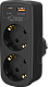 Разветвитель сетевой "ФОТОН" AM 16-2E-USB/A1C1-QC, 16А, с заземл., быстрая зарядка, черный. Купить сетевые разветвители оптом, thumb 2