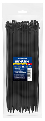 Хомут-стяжка кабельная нейлоновая Safeline 4.8x300-В-100, черная (100 шт.), слайд 1