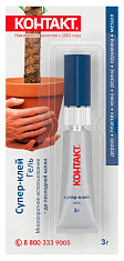 Супер-клей "КОНТАКТ" гель, 3 г, (12 на карте), арт. КМ 288 - 312 ГЛ. Купить клей оптом по доступной цене.
