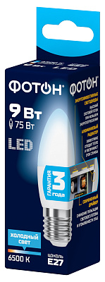Лампа светодиодная ФОТОН LED B35  9W E27 6500K. Купить светодиодные (LED) лампы оптом по выгодной цене, слайд 1