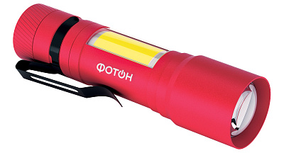 Фонарь туристический светодиодный "ФОТОН" MS-600 (1W+1W,1хLR6 в комплекте), красный, слайд 2