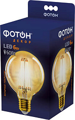 Лампа светодиодная ФОТОН LED FL G95 6W E27 2200K, серия ДЕКОР. Купить светодиодные (LED) лампы оптом по выгодной цене