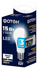 Лампа светодиодная ФОТОН LED A60 15W E27 4000K. Купить светодиодные (LED) лампы оптом по выгодной цене