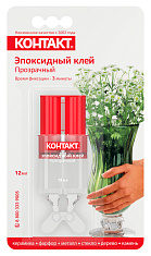 Эпоксидный клей "КОНТАКТ", прозрачный, 12 мл., бл.,арт. КЭ 144 - Б12 ШП. Купить клей оптом по доступной цене.