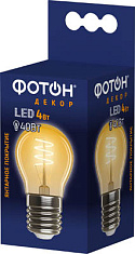 Лампа светодиодная ФОТОН LED FL P45-S 4W E27 2200К, серия ДЕКОР. Купить светодиодные (LED) лампы оптом по выгодной цене