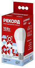 Лампа светодиодная РЕКОРД LED А60-U 15W Е27 4000К. Купить светодиодные (LED) лампы оптом по выгодной цене