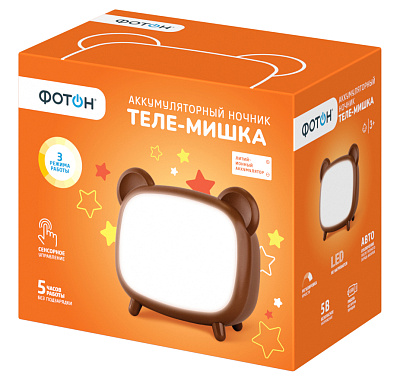 Ночник аккумуляторный  "ФОТОН", "Теле-мишка", TGS-17. Купить светодиодные ночники для детей оптом, слайд 1