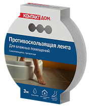 Противоскользящая самоклеящаяся лента "КОНТАКТ ДОМ" для влажных помещений, прозрачная, 20мм х 3м. Противоскользящие ленты и принадлежности Контакт купить оптом.