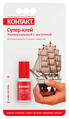 Супер-клей "КОНТАКТ" Универсальный с кисточкой, 5 г, бл., арт. КМ 120 - Б05 К. Купить клей оптом по доступной цене.