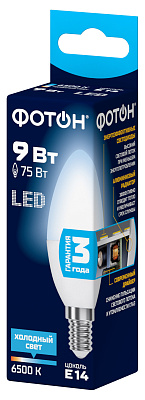 Лампа светодиодная ФОТОН LED B35  9W E14 6500K. Купить светодиодные (LED) лампы оптом по выгодной цене, слайд 1
