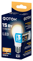 Лампа светодиодная ФОТОН LED A60 15W E27 3000K. Купить светодиодные (LED) лампы оптом по выгодной цене
