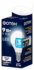 Лампа светодиодная ФОТОН LED P45  9W E14 4000K. Купить светодиодные (LED) лампы оптом по выгодной цене