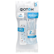 Удлинитель сетевой "ФОТОН" 16-23Е, 2м, 3 розетки, 16А, с заземл, Белый. Купить удлинители Фотон оптом