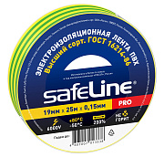 Изолента Safeline 19/25 желто-зеленый. Изолента ПВХ оптом от производителя по выгодной цене
