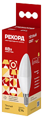 Лампа светодиодная РЕКОРД LED B37-U 8W Е14 3000К. Купить светодиодные (LED) лампы оптом по выгодной цене