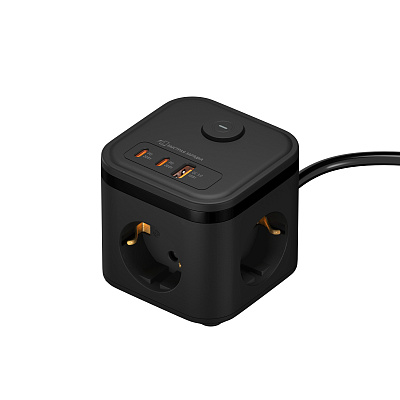 Удлинитель сетевой (куб) «ФОТОН» 16-23ES-USB/A1C2-QC, 2м,3 роз.,16А,с заз.,с выкл.,быстрая зарядка, черный. Купить удлинители Фотон оптом, слайд 4