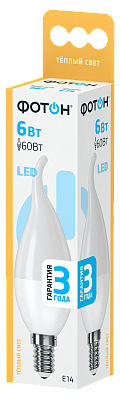 Лампа светодиодная ФОТОН LED BXS35 6W E14 3000K, слайд 1