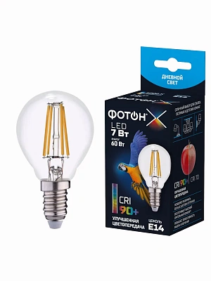 Лампа светодиодная ФОТОН LED FL P45-C 7W E14 4000K, серия Х, слайд 2