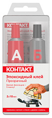 Эпоксидный клей "КОНТАКТ", прозрачный,  2х18 мл, КЭ 144 - Б36. Купить клей оптом по доступной цене.