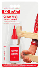 Супер-клей "КОНТАКТ"  Универсальный, 20 г, бл., арт. КМ 120-Б20, шоу-бокс. Купить клей оптом по доступной цене.